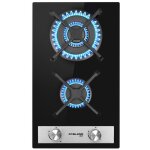 Gasland gh30bf plaque de cuisson gaz 2 feux plaque gaz verre tremp� gpl / gaz naturel noir 30 cm