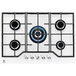 Plaque de cuisson  gaz 5 brleurs 75 cm blanche - electrolux - kgg75362w - avant - gaz - blanc