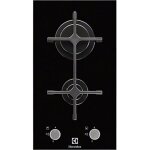 Plaque de cuisson  gaz - electrolux - egc3322nvk - verre noir - commandes  boutons - allumeur intgr ...