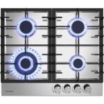 Plaque de cuisson gaz encastrable - suteo - 4 feux - 60 cm - br�leur wok - gaz naturel / propane - protection ...