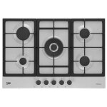 Plaque de cuisson  gaz - beko - hiaw75225s - 5 feux - largeur 75 cm - acier inoxydable