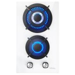 Plaque de cuisson gaz - iseasy - 2 foyers - blanc - verre tremp� - s�curit� thermocouple