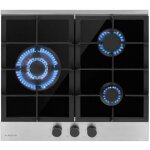 Plaque de cuisson  gaz klarstein alchemist 3 - 3 feux - brleur en aluminium - verre cramique - noir ...