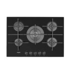 Plaque de cuisson gaz - whirlpool - 5 zones - 11300 w - fonte - noir - encastr� - verre - 730x510 mm
