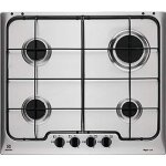Plaque de cuisson en inox encastrable 4 feux gaz - electrolux - rgg 6242 oox - allumage lectronique ...