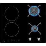 Plaque de cuisson mixte gaz et induction 4 foyers - 2 gaz et 2 induction avec booster - 6900 watts - ...