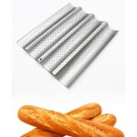 Plaque de cuisson moule  4 baguettes anti - adhsif de cuisson pain plaque  pain argent