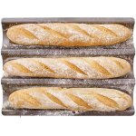 Plaque de cuisson perfore - birkmann - easy baking - acier carbone - anti adhsif - pour 3 baguettes ...