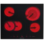 Arebos plaque de cuisson vitrocramique 6600 w 4 foyers 59 cm table de cuisson lectrique sensor touch ...