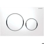 Plaque de d�clenchement wc double touche - zor� - blanc - chrom� brillant - d�clenchement frontal - montage ...
