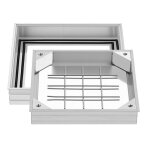 Plaque d�gout avec cadre 30x30 cm - vevor - couvercle de regard encastr� invisible pour inspection de ...