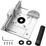 Plaque dinsertion pour table de d�fonceuse en aluminium argent� guide de coupe et de tranchage avec but�e ...