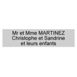 Plaque ou etiquette de boite aux lettres 3 lignes 100x25mm - argent