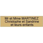 Plaque ou etiquette de boite aux lettres 3 lignes 100x25mm - or