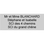 Plaque ou etiquette de boite aux lettres 4 lignes 100x40mm - argent