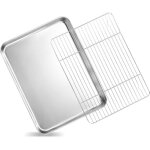 Plaque de four en inox - suteo - 405x305x25 cm - grille incluse - inox 304 - argent� - compatible lave ...