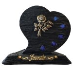 Plaque fun�raire c?ur schiste
