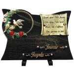 Plaque fun�raire colombe et parchemin