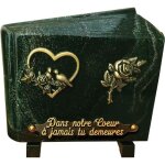 Plaque fun�raire livre et bronze
