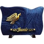 Plaque fun�raire paillet�e bleu