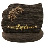 Plaque fun�raire schiste et bronze rose