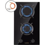 Plaque gaz 2 feux encastrable - klarstein - 30 cm - tables de cuisson vitrocramique - noir