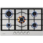 Plaque gaz 5 feux encastrable - klarstein - 75 cm - tables de cuisson acier inox - plaque de cuisson ...