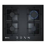 Plaque au gaz - balay - 3etg664hb - 60 cm - 4 cuisinires - verre tremp - noir