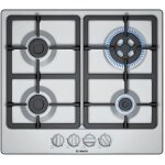 Plaque au gaz - bosch - pgh6b5b90 - 4 feux à gaz - acier inoxydable - avant Plaque au gaz - bosch - pgh6b5b90 - 4 feux à gaz - acier inoxydable - avant