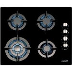 Plaque au gaz cata cci6031 60 cm noir (4 cuisinire) - cata - table de cuisson au gaz - verre tremp ...
