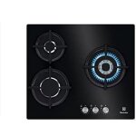 Plaque de gaz - electrolux - kge6633nok - 60 cm - 3 zones - zone wok - commandes avant