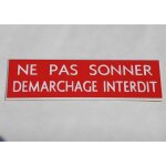 Plaque grav�e adh�sive ne pas sonner demarchage interdit 29 x 100 mm