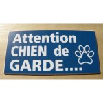 Plaque grav�e pancarte attention chien de garde 75 x 150 mm