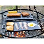 Plaque - gril de cuisson - izicook - 38 cm - fonte - compatible tous feux - double face