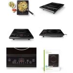 Plaque � induction 1 / 2000 w protection contre la surchauffe noir minuteur action turbo s�curit� enfants ...