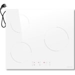 Plaque induction encastrable - suteo - 3 feux - 60 cm - blanc - commande tactile - booster - minuterie ...
