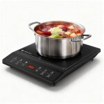 Plaque induction portable - suteo - 20 r�glages de temp�rature - design slim - plaque en c�ramique noire ...