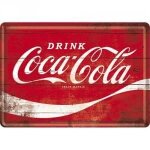 Plaque en mtal - coca cola - logo classique - 14 x 10 cm - style vintage - a suspendre