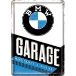 Plaque en m�tal - bmw - garage - 14 x 10 cm - vintage - d�coration murale
