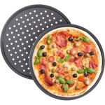 Plaques � pizza - antiadh�sif - lot de 2 - acier carbone - � 32 cm - croustillantes