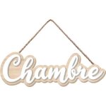 Plaque de porte - marque inconnue - chambre - mdf - rectangulaire - a poser