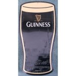 Plaque publicitaire - guinness - plaque verre d�coup� - m�tal - vintage - 45x25 cm