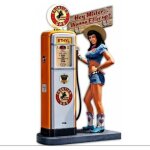 Plaque publicitaire - vintage - pin up - 50x30 cm - mtal - orange et blanc