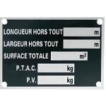 Plaque constructeur en aluminium