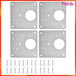 Plaque de r�paration de charni�re - akozon - 90 x 90 mm - inox - � visser - lot de 4