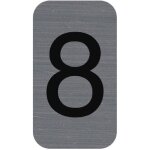 Plaque de signalisation - exacompta - chiffres 8 - 25 x 44 mm - gris - finition mat