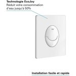 Plaque de commande start - grohe - blanc alpin - 2 d�bits - d�clenchement pneumatique