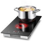 Plaque vitroc�ramique 2 feux encastrable table de cuisson vitroc�ramique 3000w 9 niveaux de puissance ...