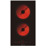 Plaque vitrocramique 2 foyers gedtech gtv2z3000b - 3000w - touches sensitives - minuteur - verre noir ...