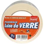 Plasto - ruban adh�sif - raccordement panneaux - laine de verre - 75 mm x 66 m
